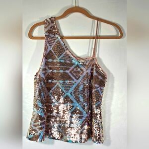 FREE PEOPLE DISCO FEVER ONE SHOULDER TOP.